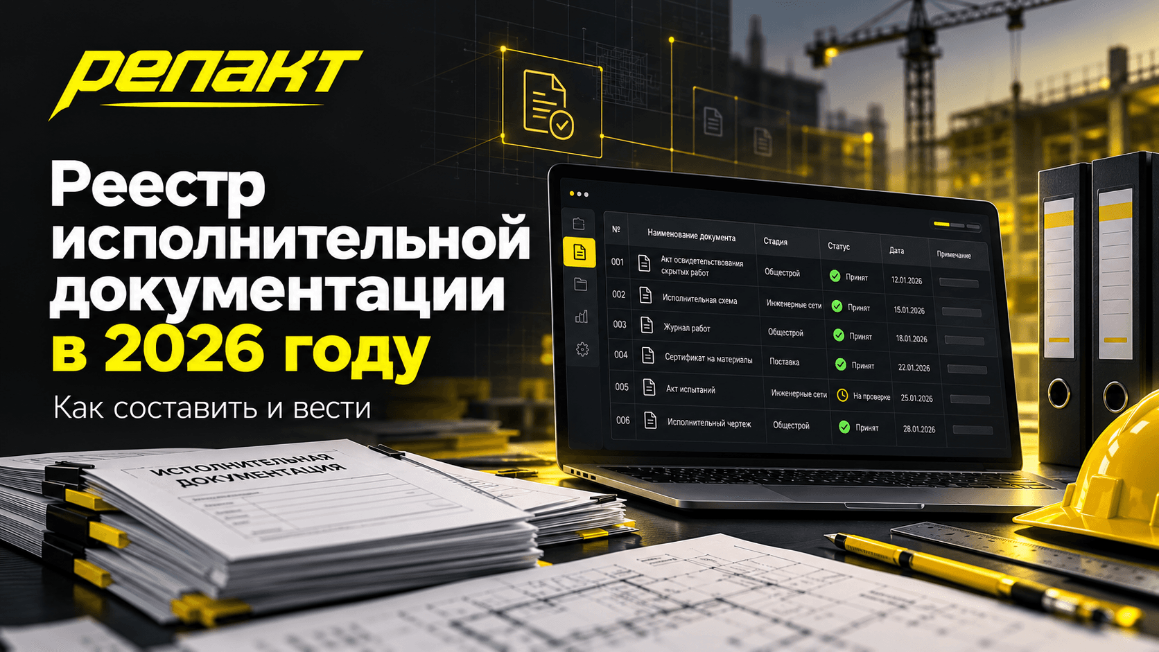 Реестр исполнительной документации в 2026 году: как составить и вести